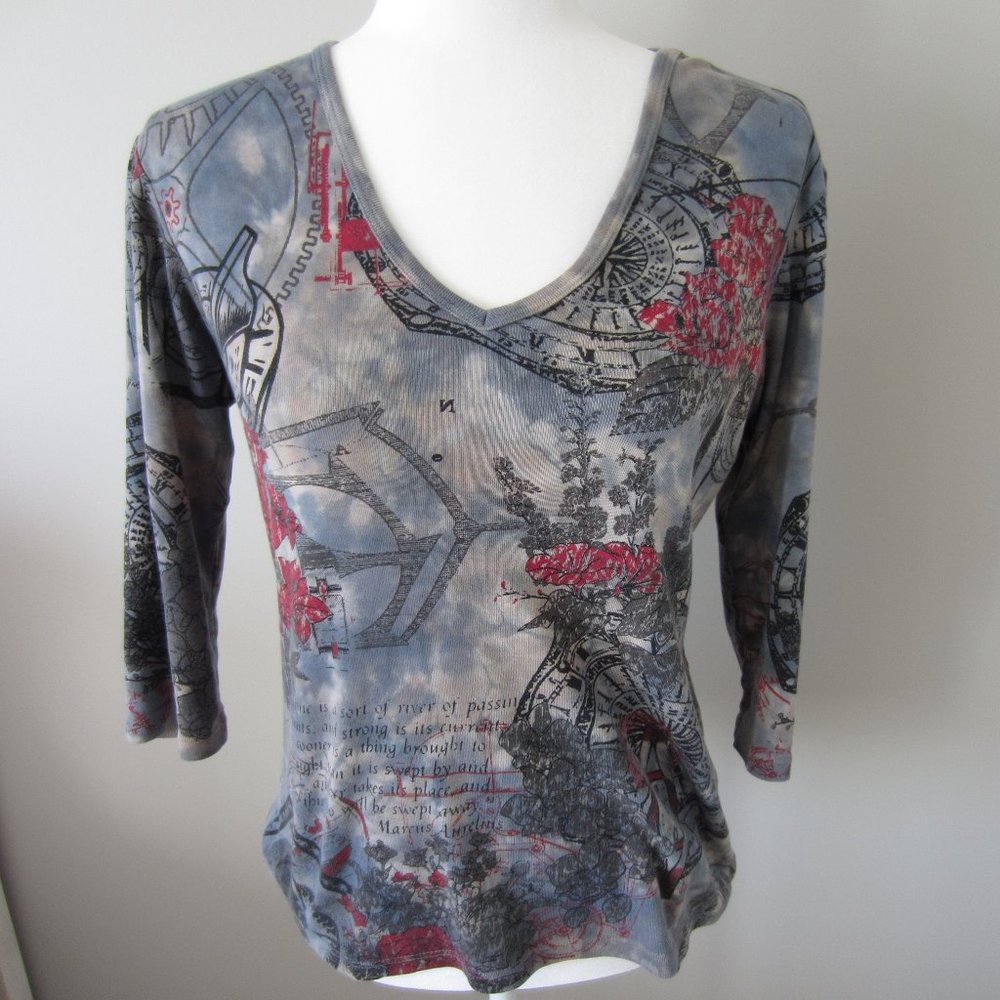 Glima Fancy 3/4 sleeve Tee/Blouse, Medium